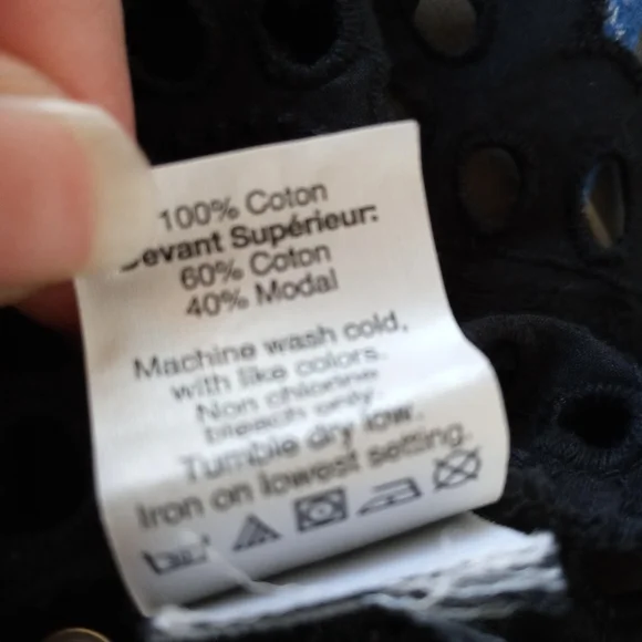 Madewell XS Black Eyelet Mix Top - Picture 11 of 11